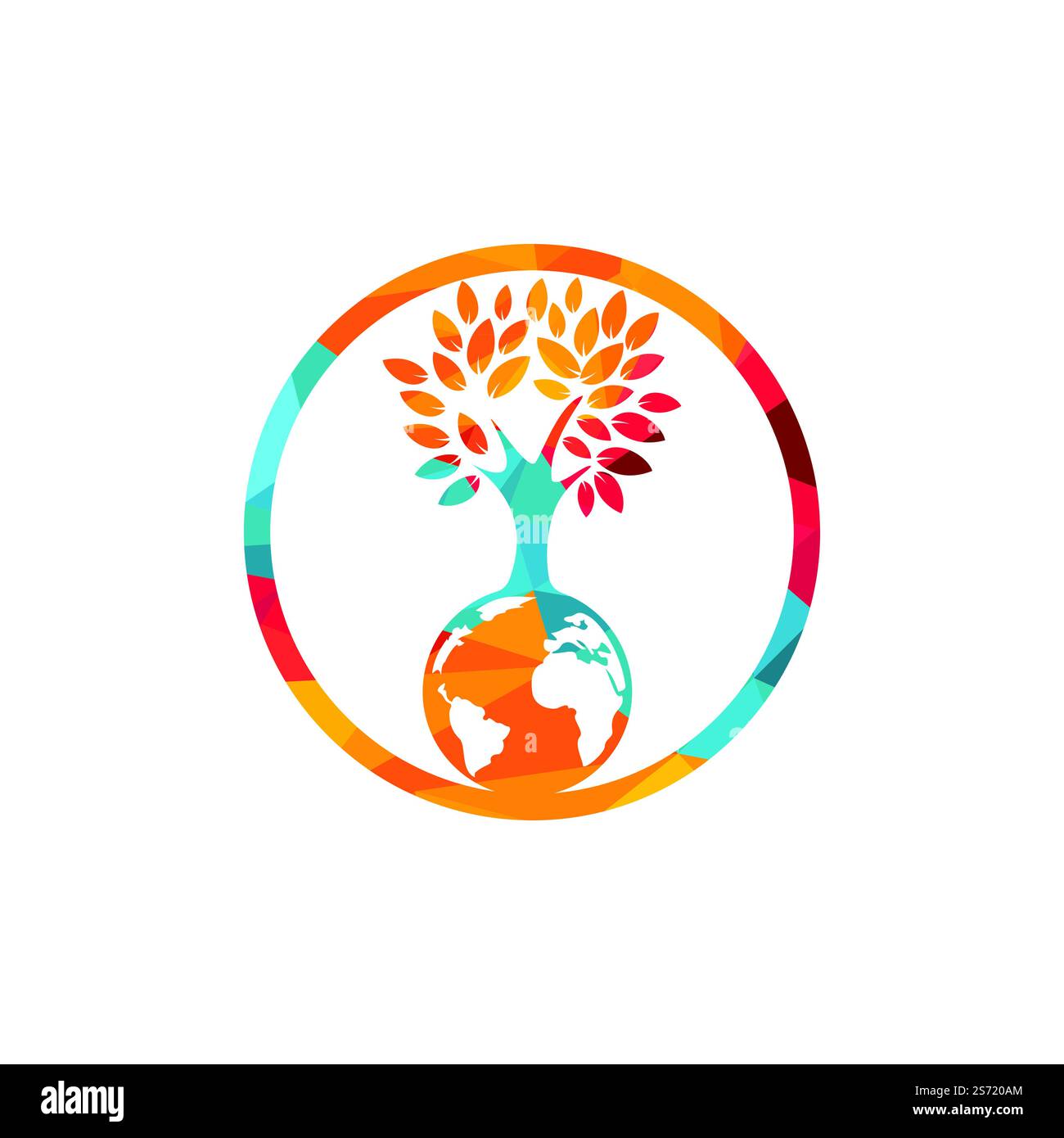 Globe tree vector logo design template. Planet and eco symbol or icon ...