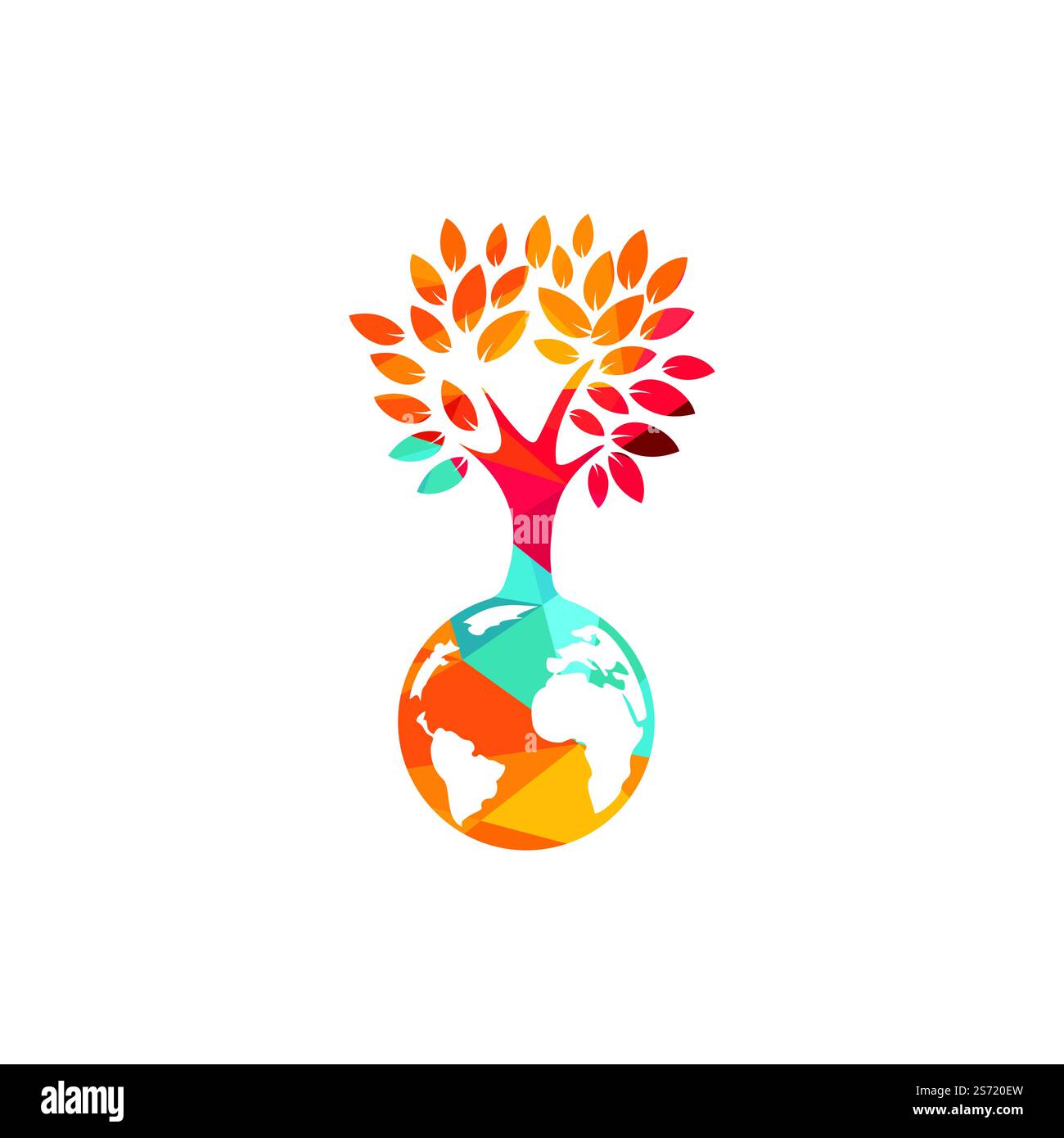 Globe tree vector logo design template. Planet and eco symbol or icon ...