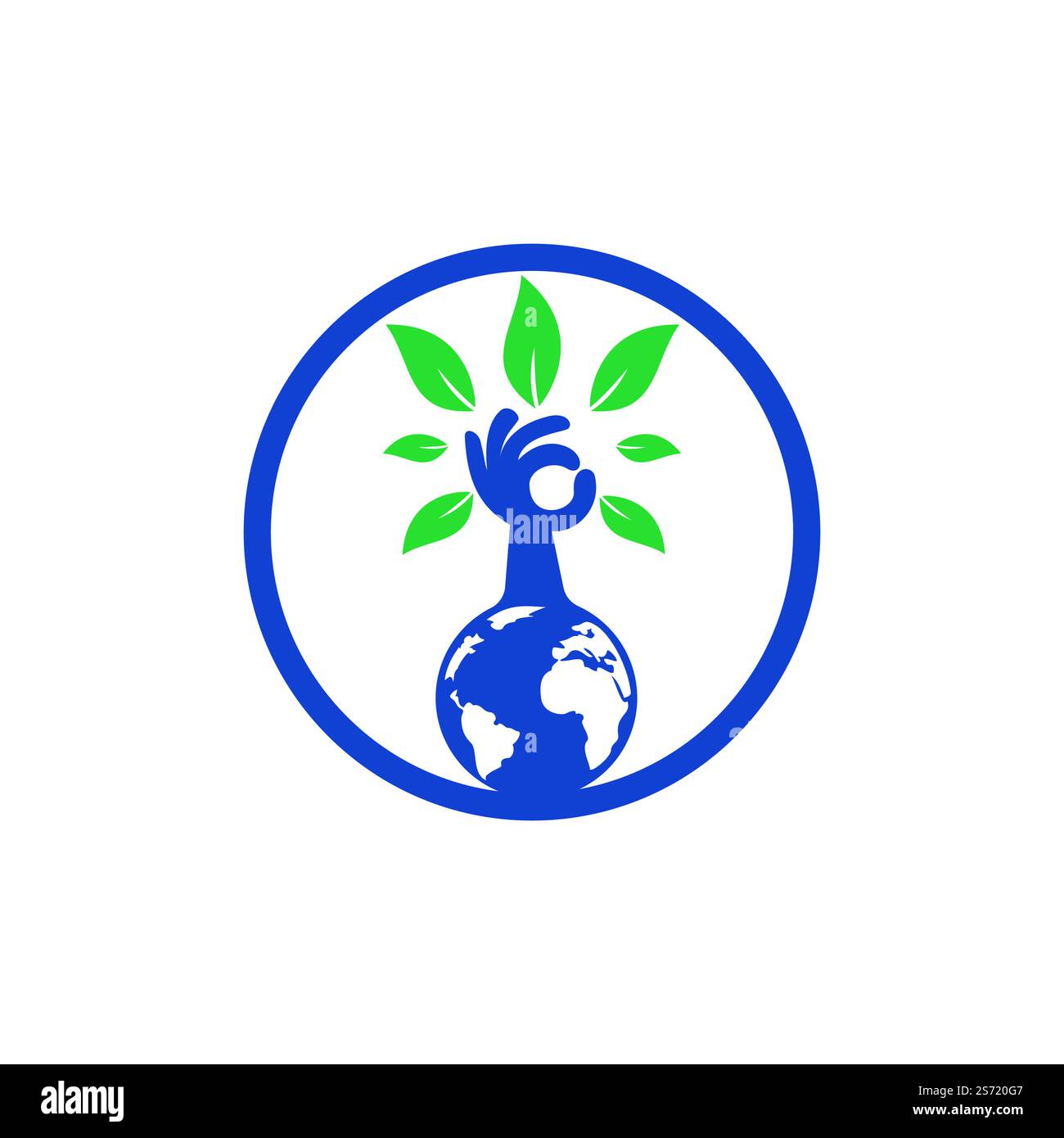 Globe and hand tree vector logo design. Ecology and sustainable concept ...