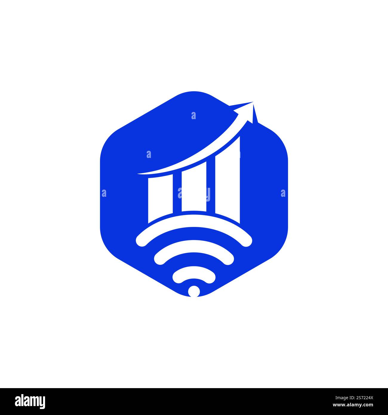 Wifi Statistic vector logo design. Wifi analytic logo icon design. Stock Vector