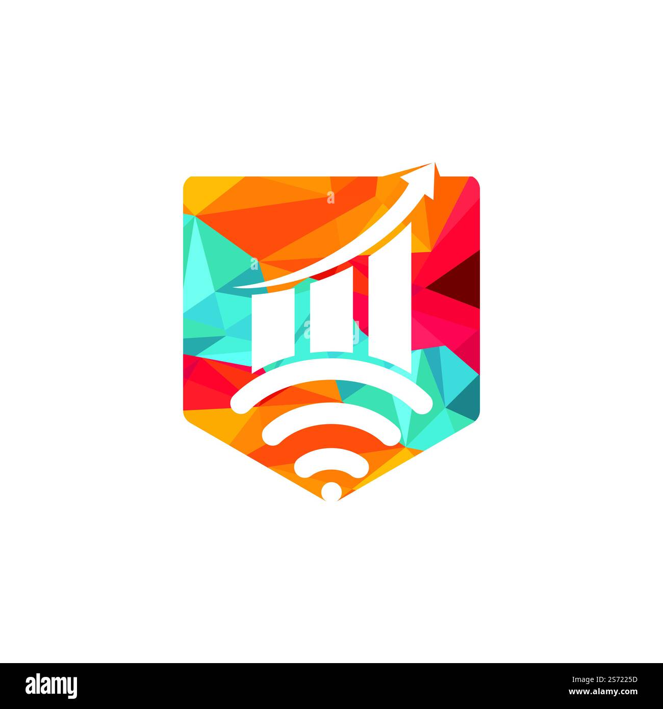 Wifi Statistic vector logo design. Wifi analytic logo icon design. Stock Vector