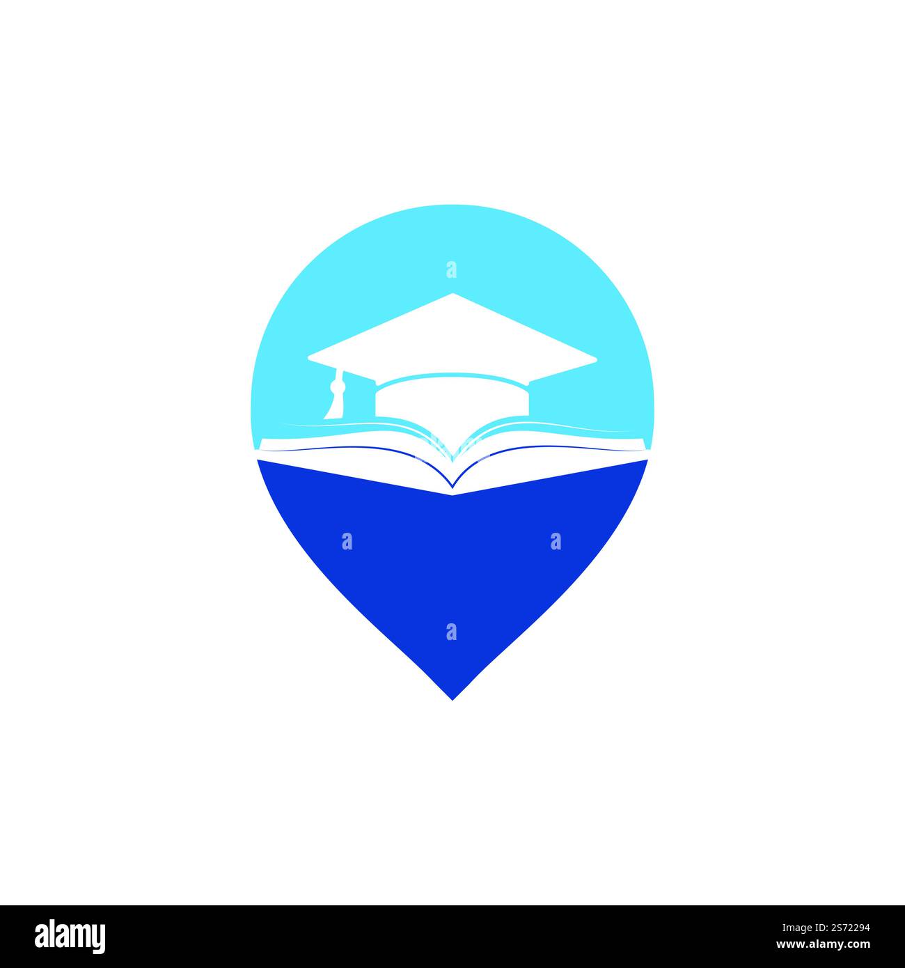 Graduation hat and book vector logo template. Education logo concept. Stock Vector