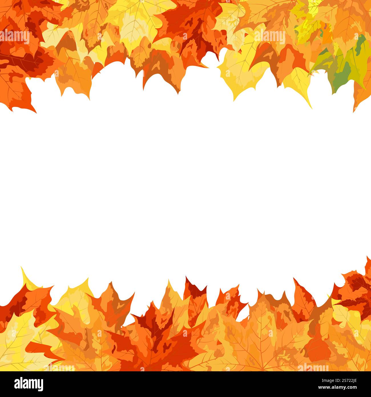Autumn Frame With Blowing Maple Leaves Over White Background. Elegant ...