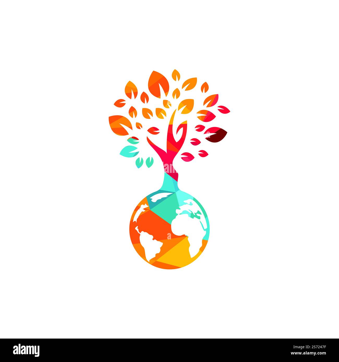 Globe tree vector logo design template. Planet and eco symbol or icon ...