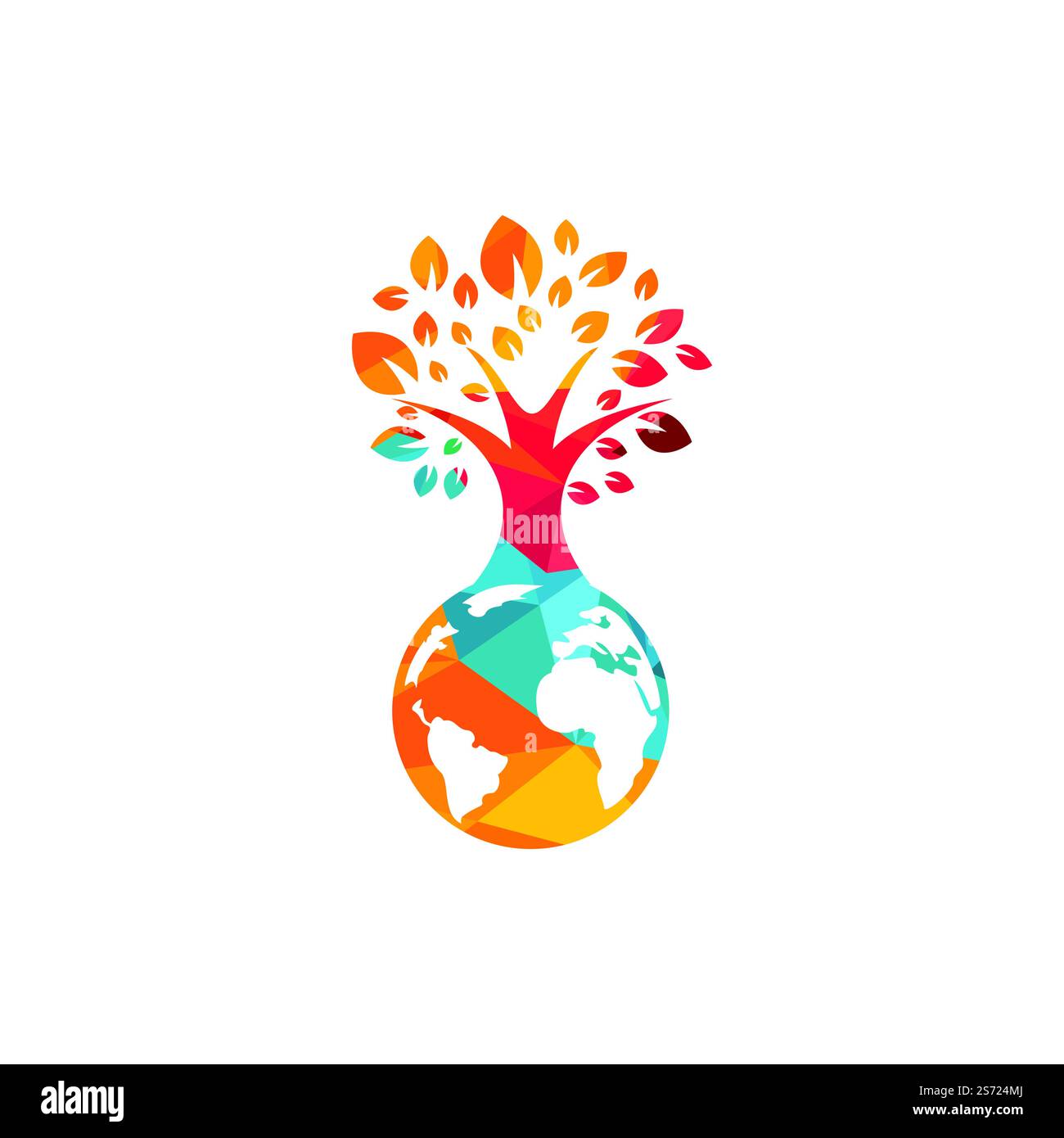 Globe tree vector logo design template. Planet and eco symbol or icon ...