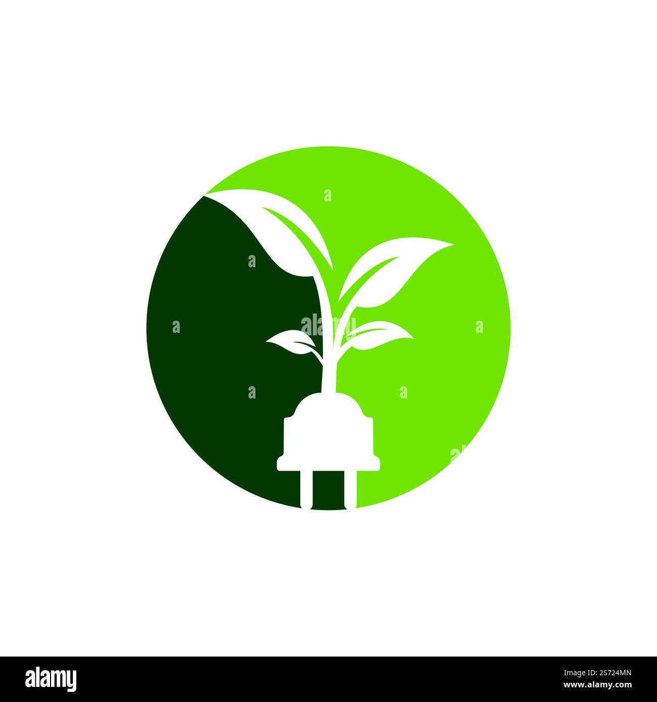Green energy electricity logo concept. Electric plug icon with tree ...