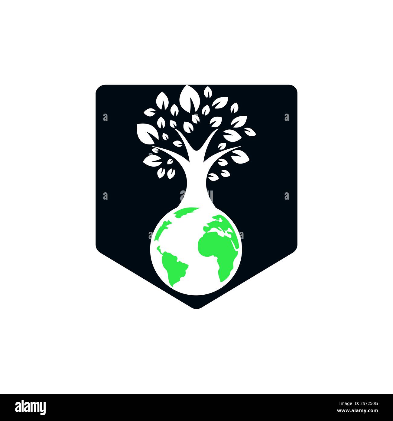 Globe tree vector logo design template. Planet and eco symbol or icon ...