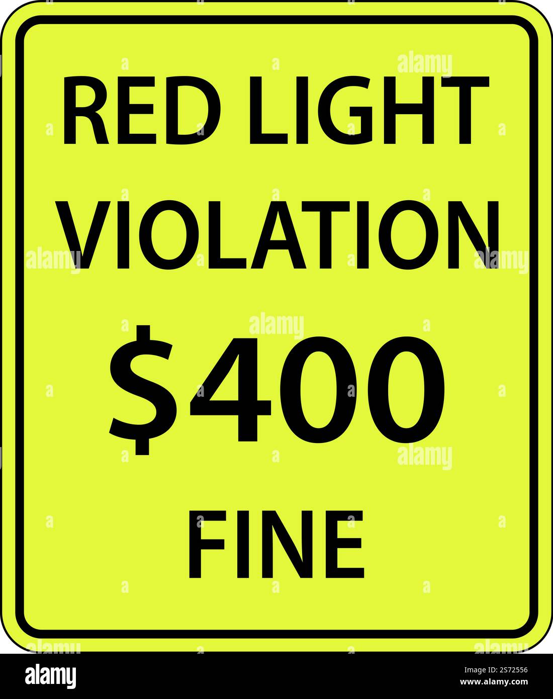 Red Light Photo Violation Fine Sign Stock Vector