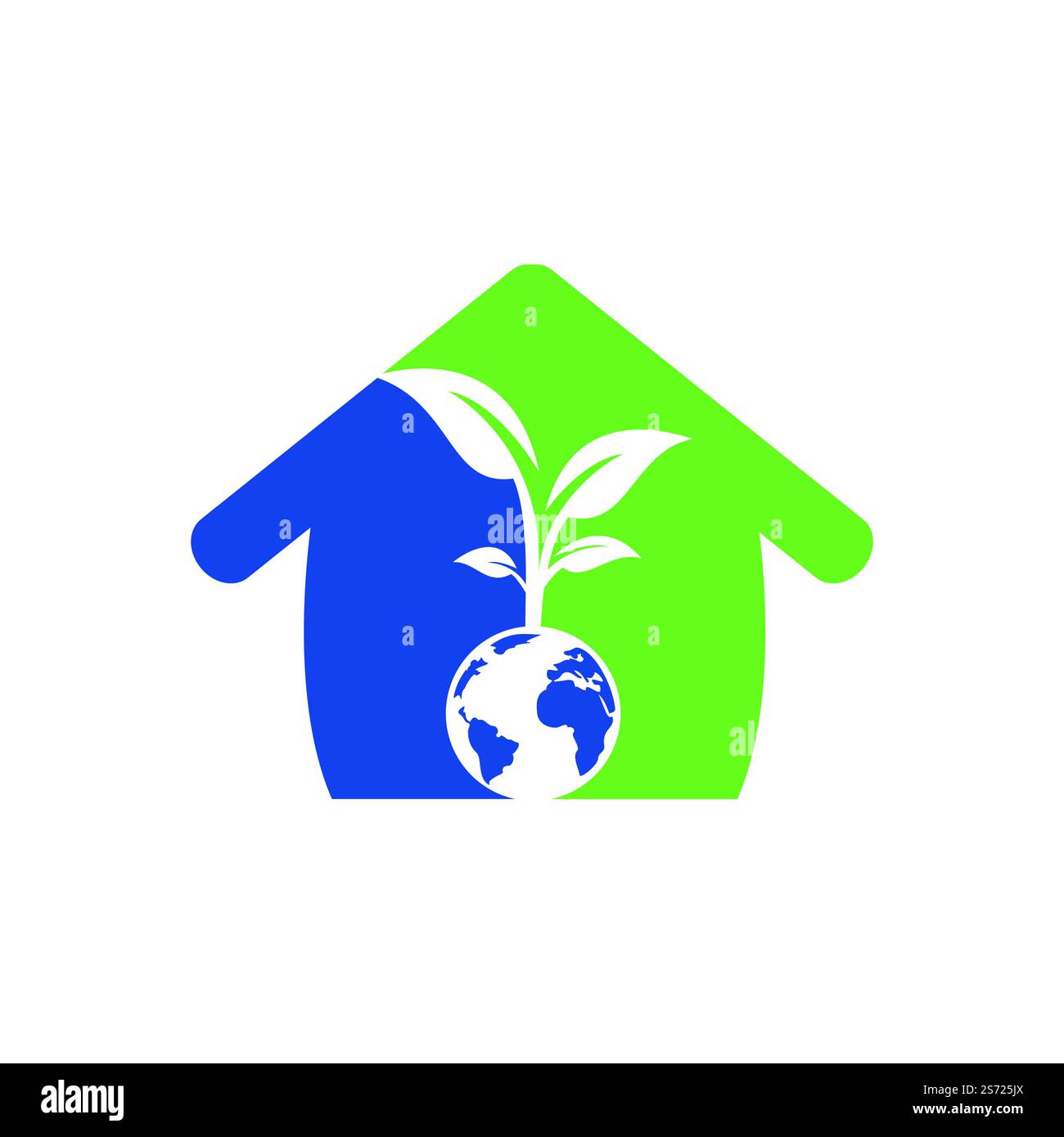 Globe tree with home vector logo design template. Planet and eco symbol ...