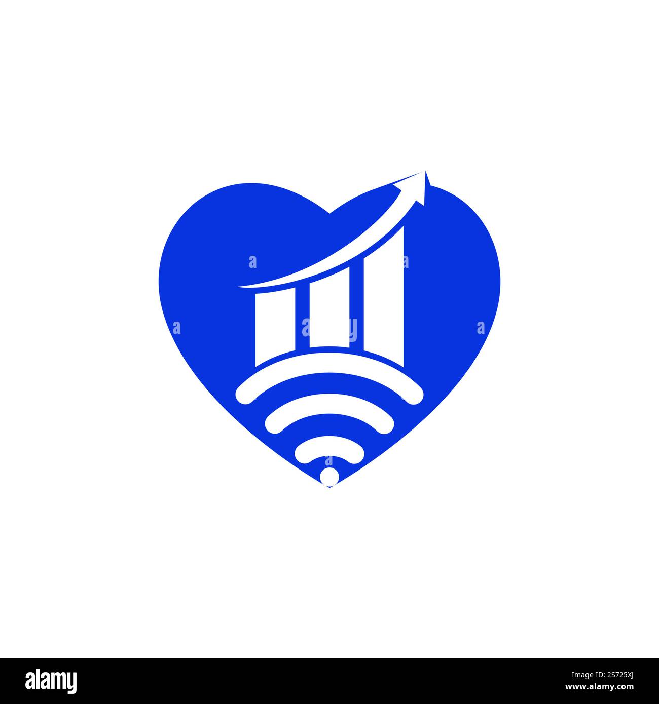 Wifi Statistic vector logo design. Wifi analytic logo icon design. Stock Vector