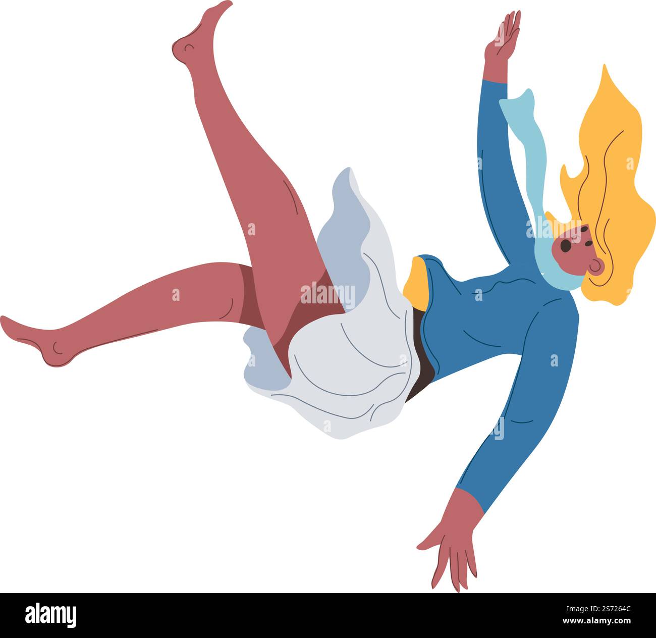 Isolated female character falling down hi-res stock photography and ...