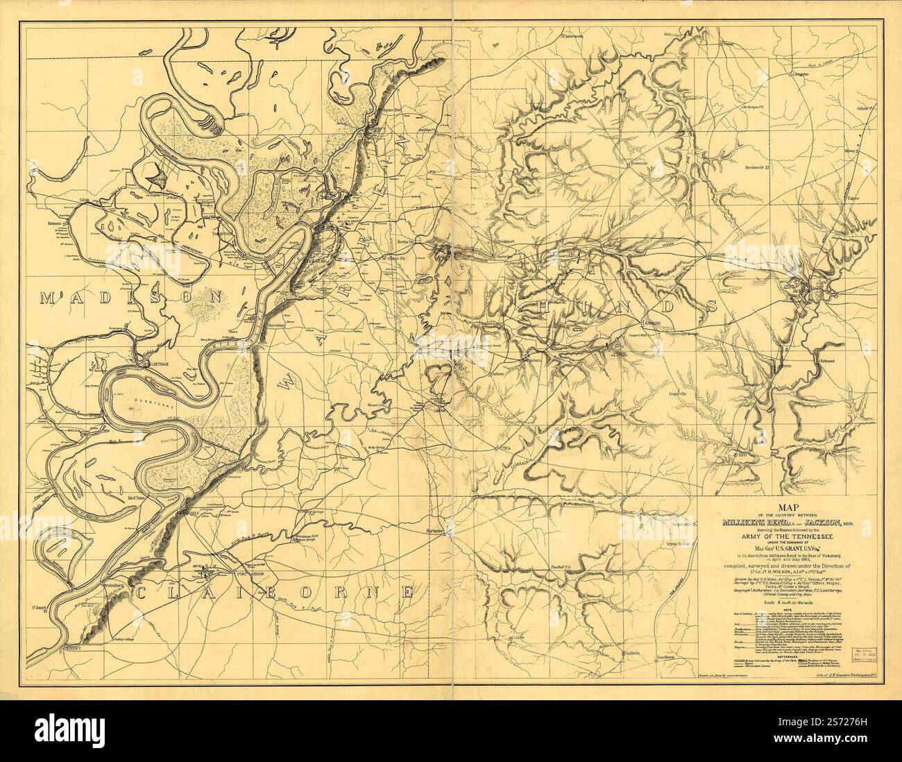 Matz Map [Map of the country between Millikens Bend, La. and Jackson, Miss ...
