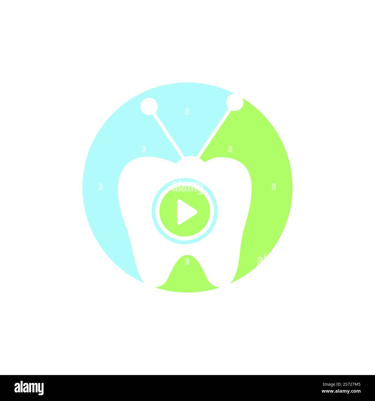 Dental tv vector logo design template. Tooth and television icon design. Stock Vector