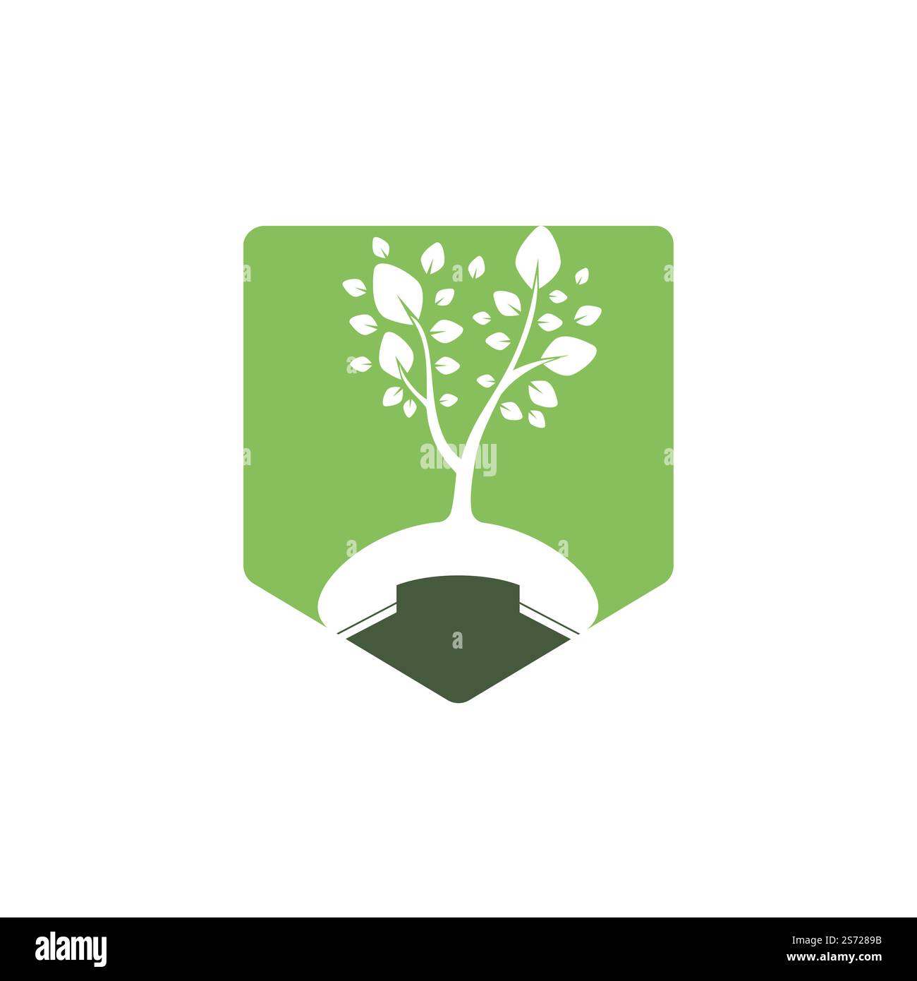 Nature call vector logo design. Handset tree icon design template Stock ...