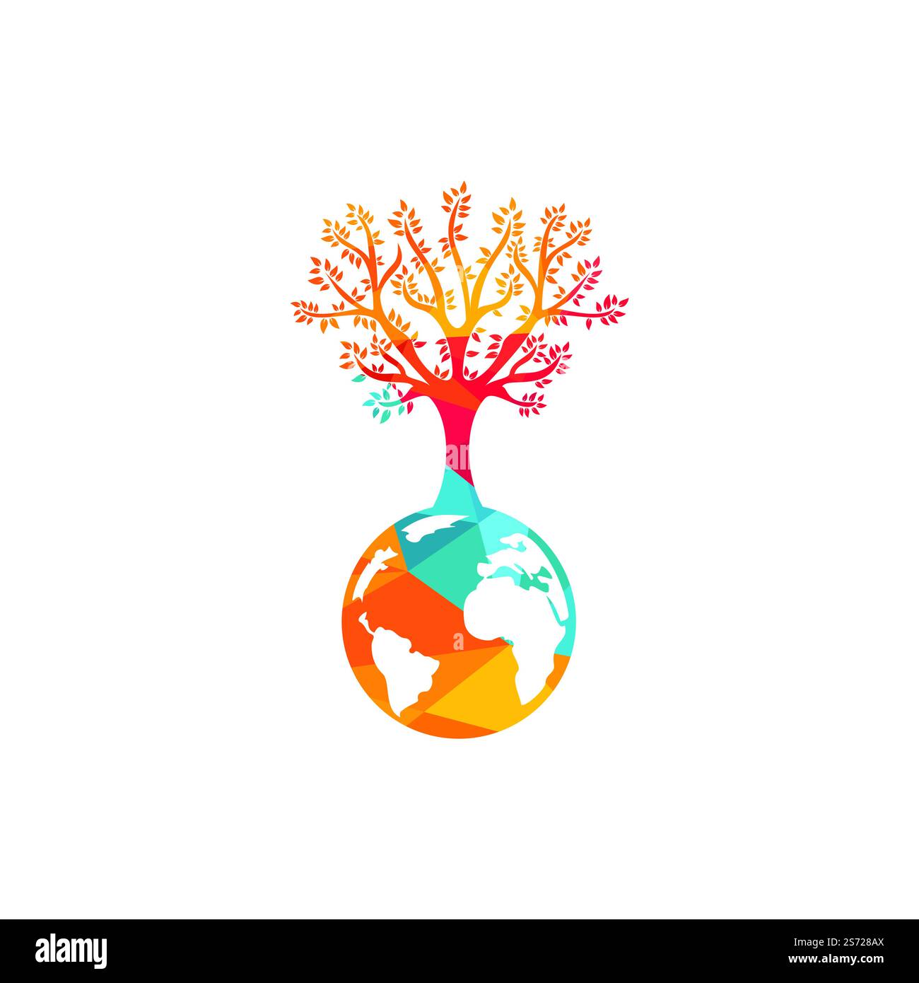 Globe tree vector logo design template. Planet and eco symbol or icon ...