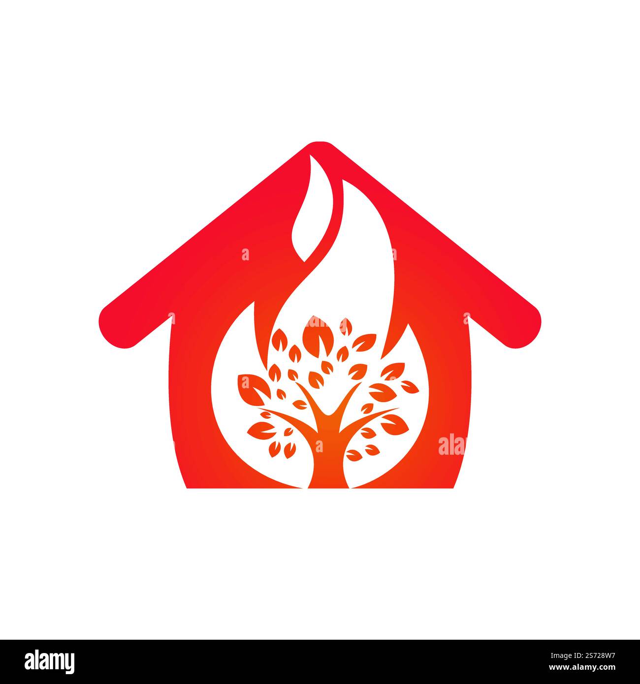 Fire Tree Label Fire Tree vector logo design template Stock Vector Image & Art - Alamy