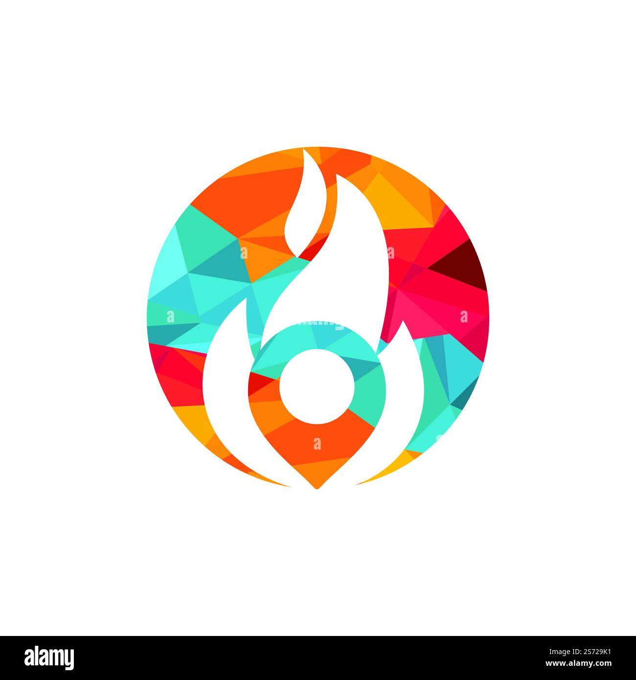 Fire pin vector logo design template. Fire location logo design concept ...