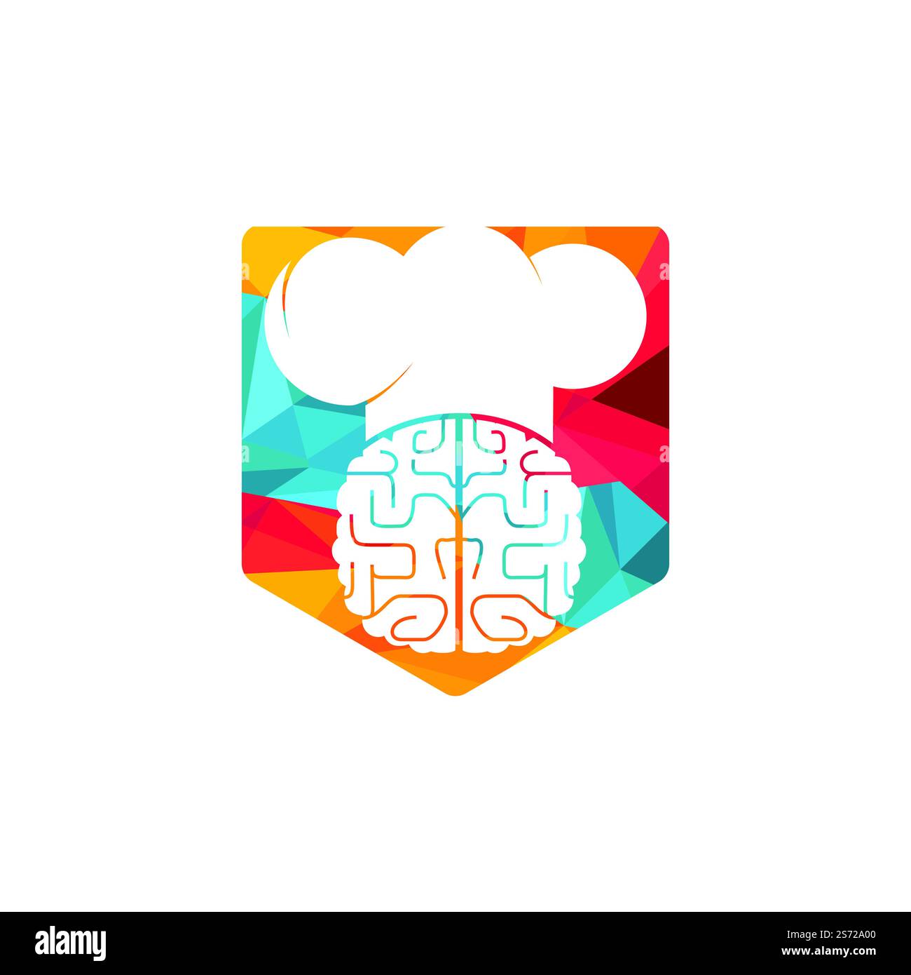 Smart chef vector logo design concept. Brain and chef hat icon Stock ...