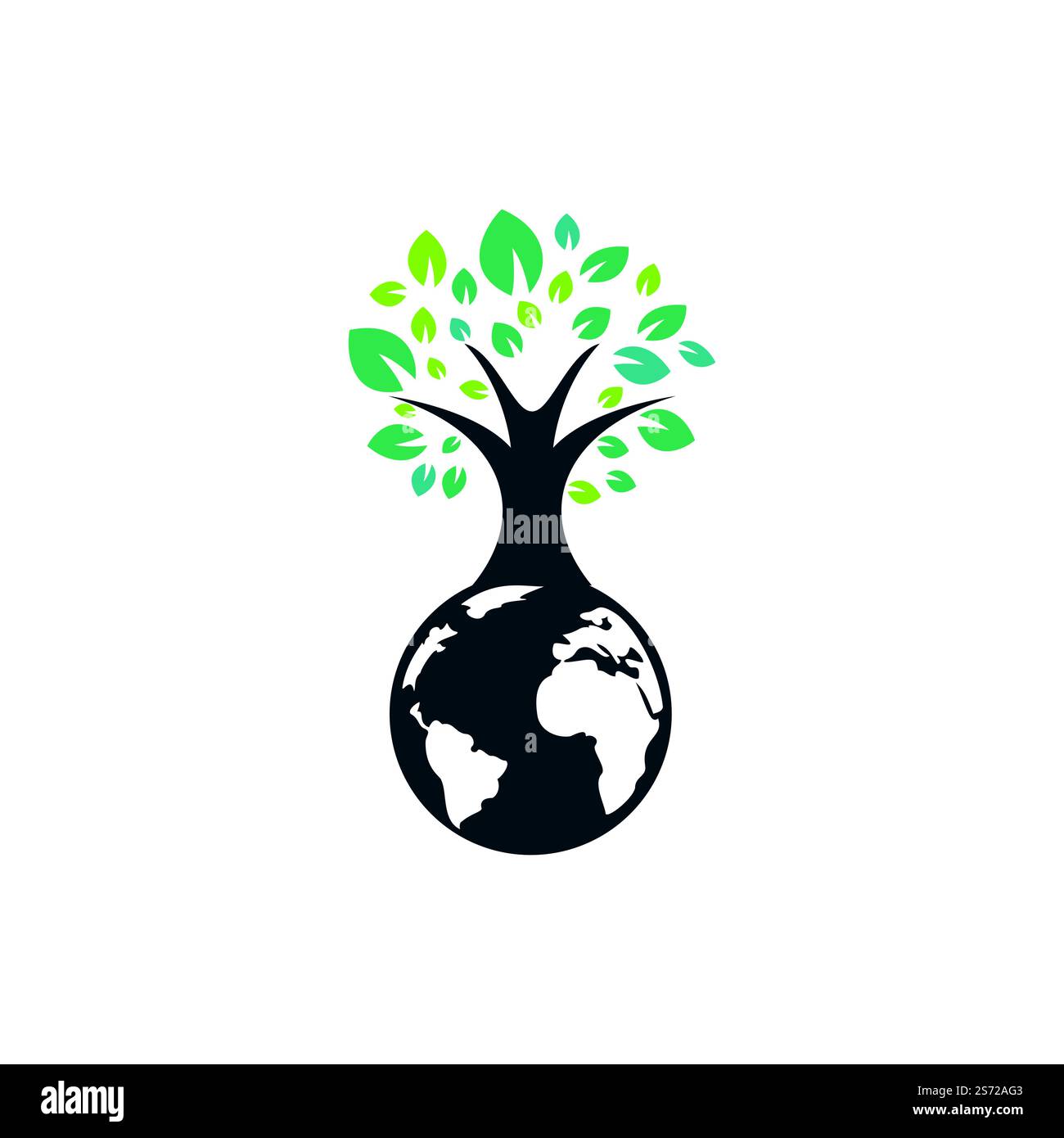 Globe tree vector logo design template. Planet and eco symbol or icon ...