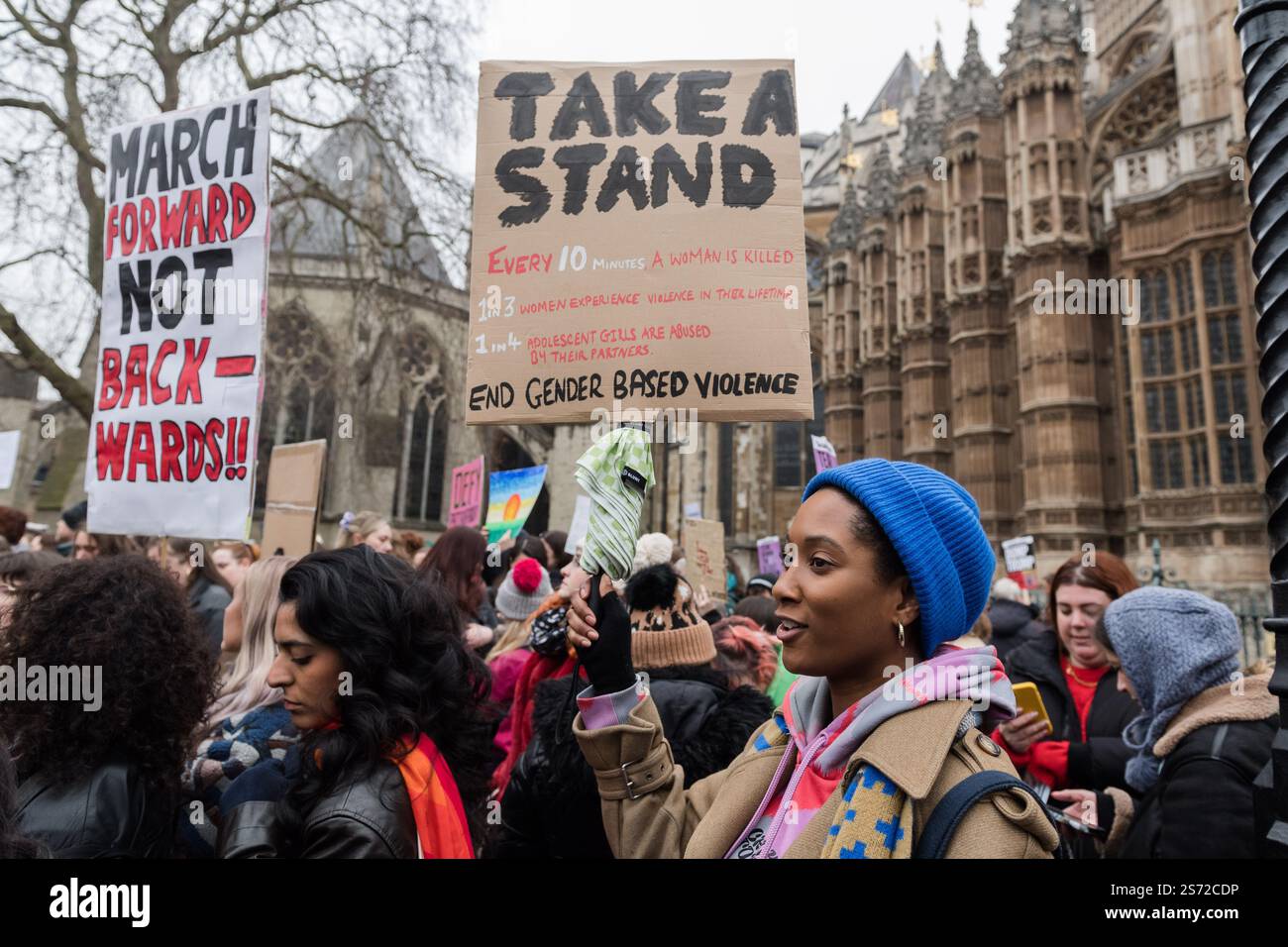 London, UK. 18th January, 2025. Demonstrators rally outside Houses of ...