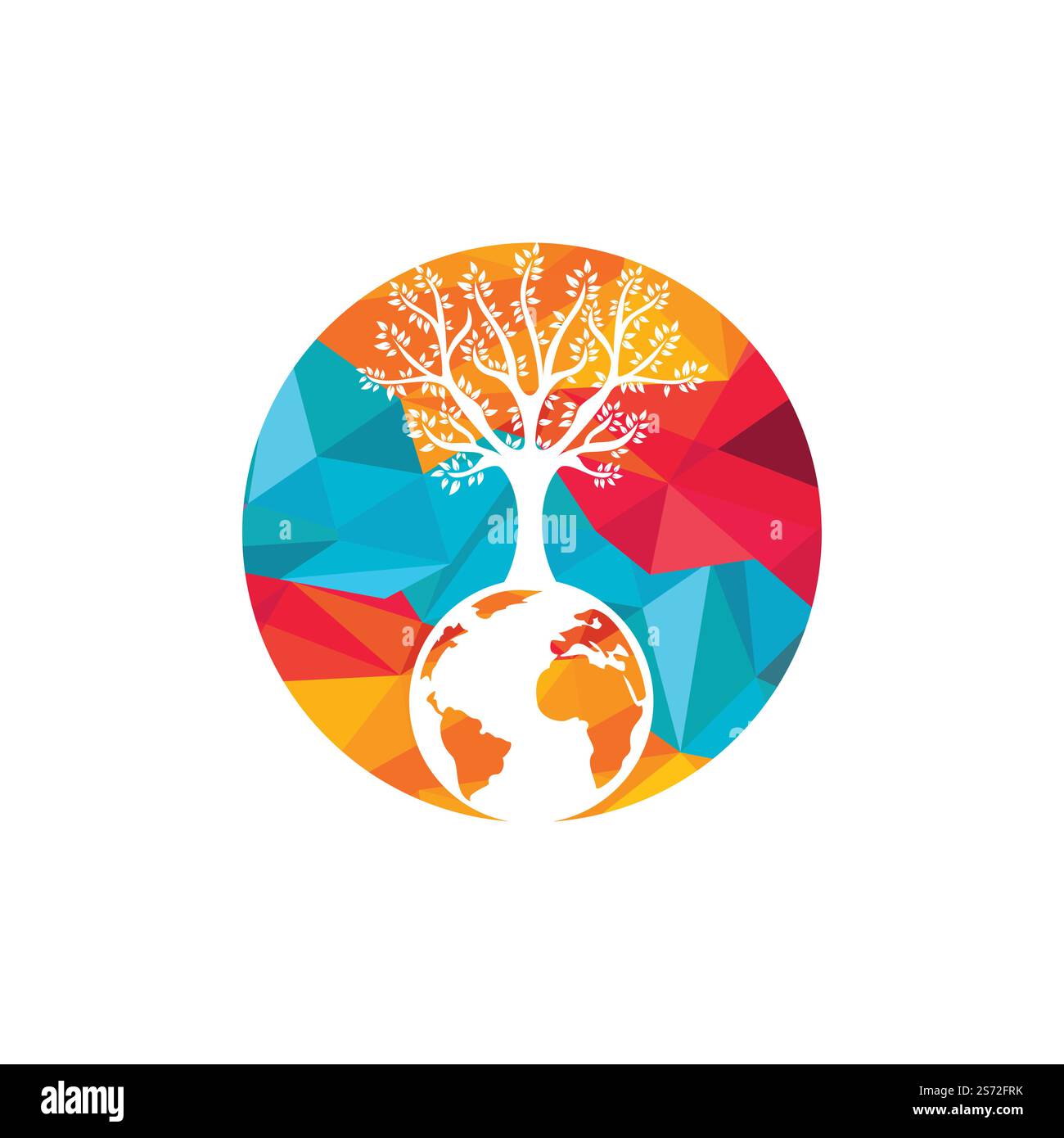 Globe tree vector logo design template. Planet and eco symbol or icon ...