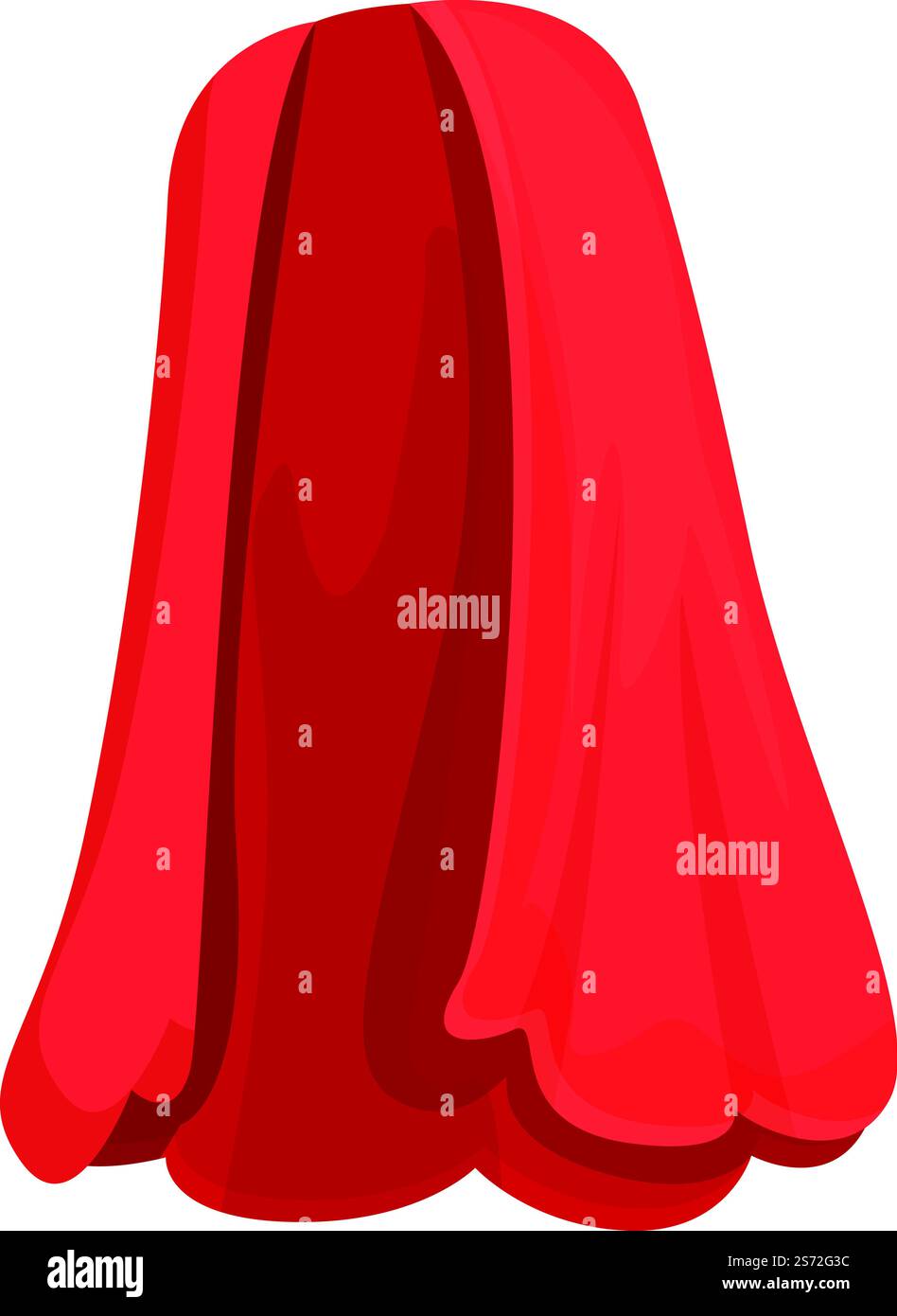 Red hero cloak icon cartoon vector. Super cape. Magic back. Red hero ...