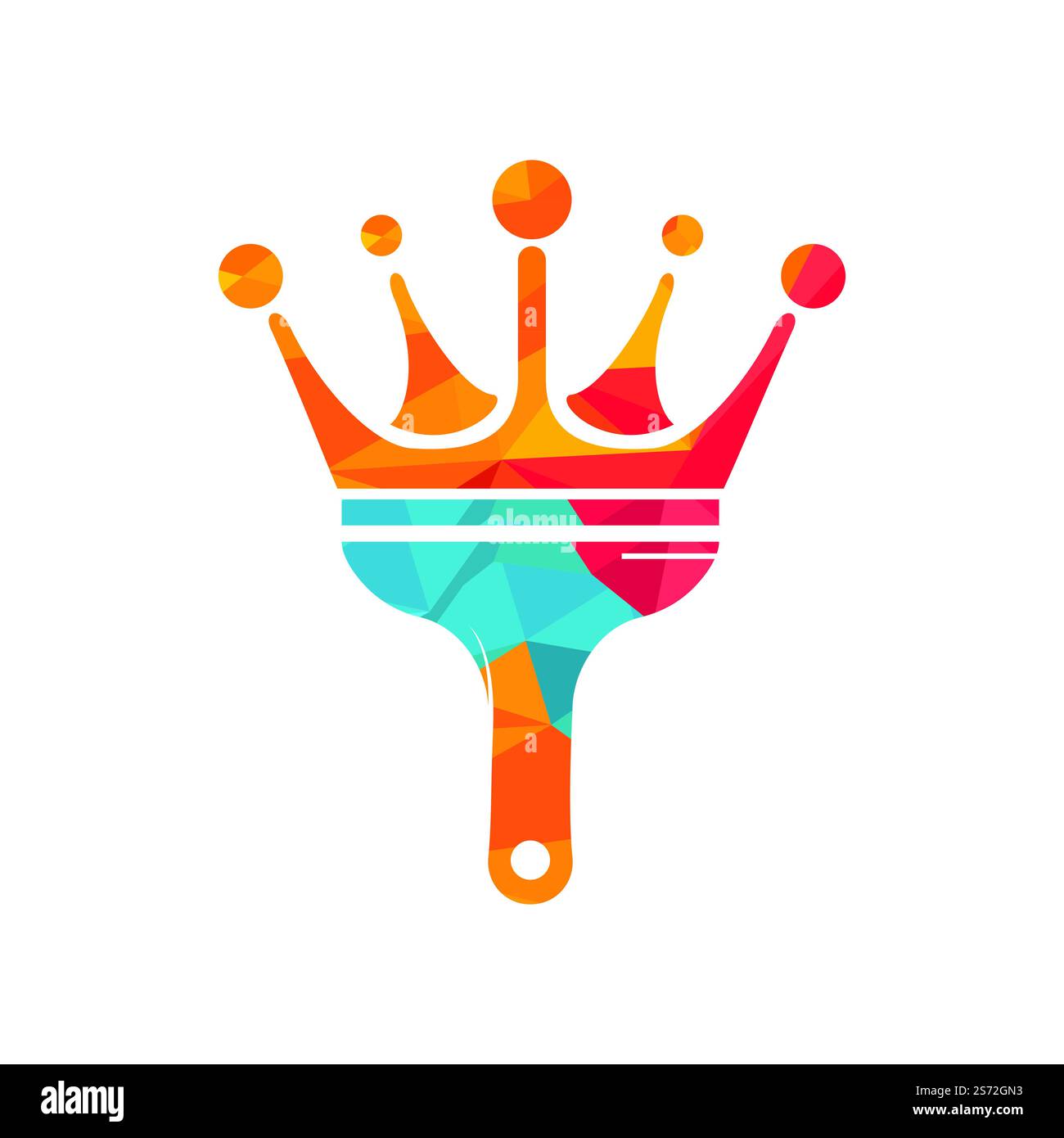 King paint vector logo design. Crown and paint brush icon Stock Vector ...