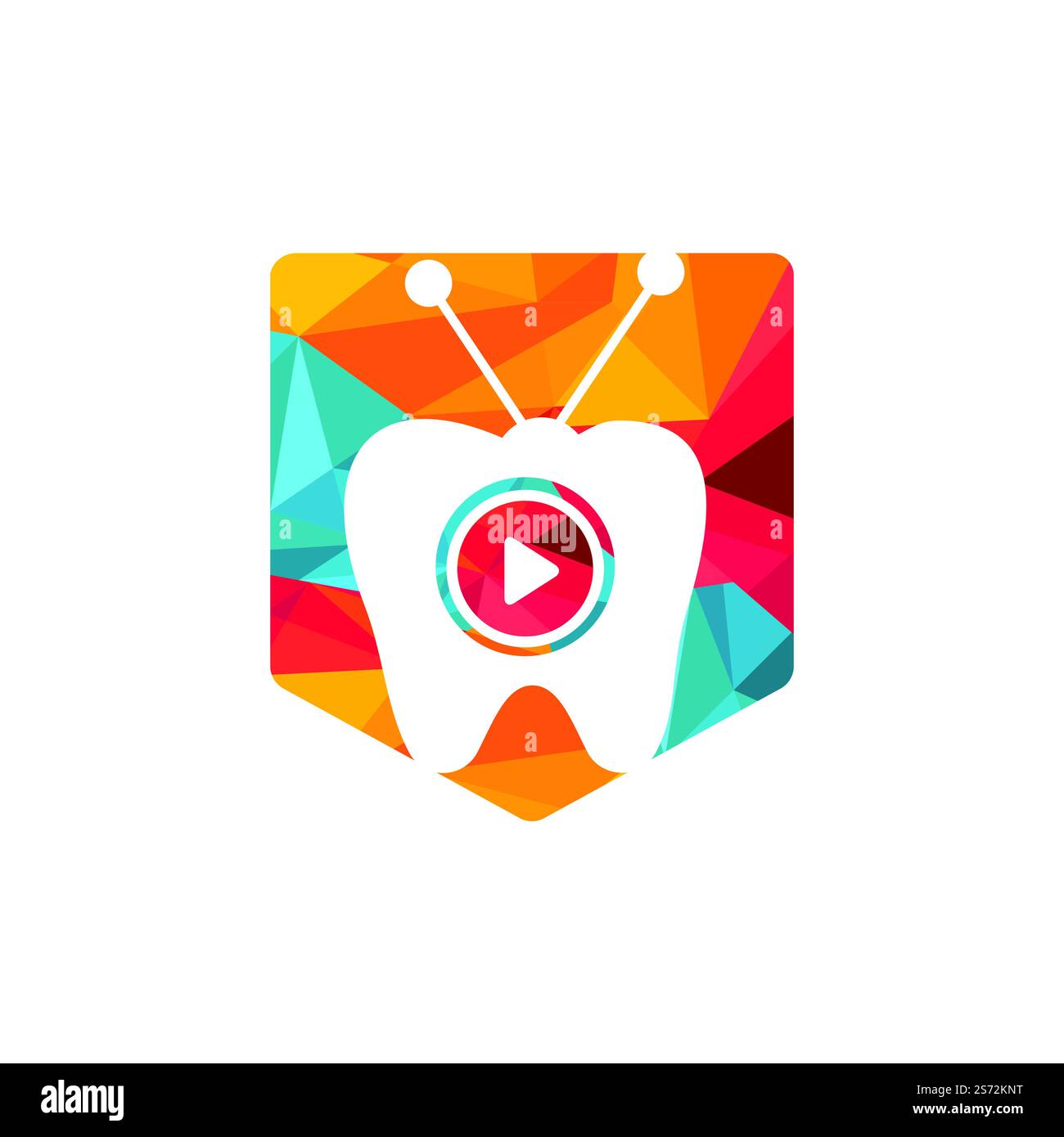 Dental tv vector logo design template. Tooth and television icon design. Stock Vector