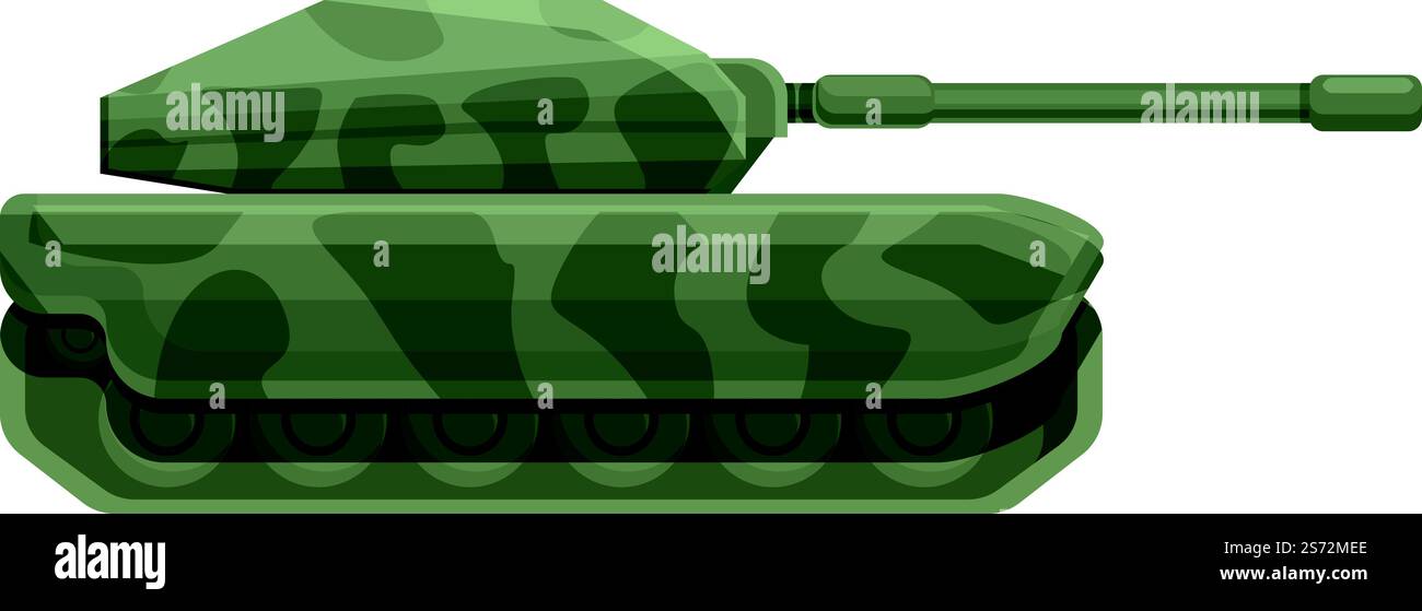 Camouflage battle tank icon cartoon vector. Military army. War steel. Camouflage battle tank icon cartoon vector. Military army Stock Vector