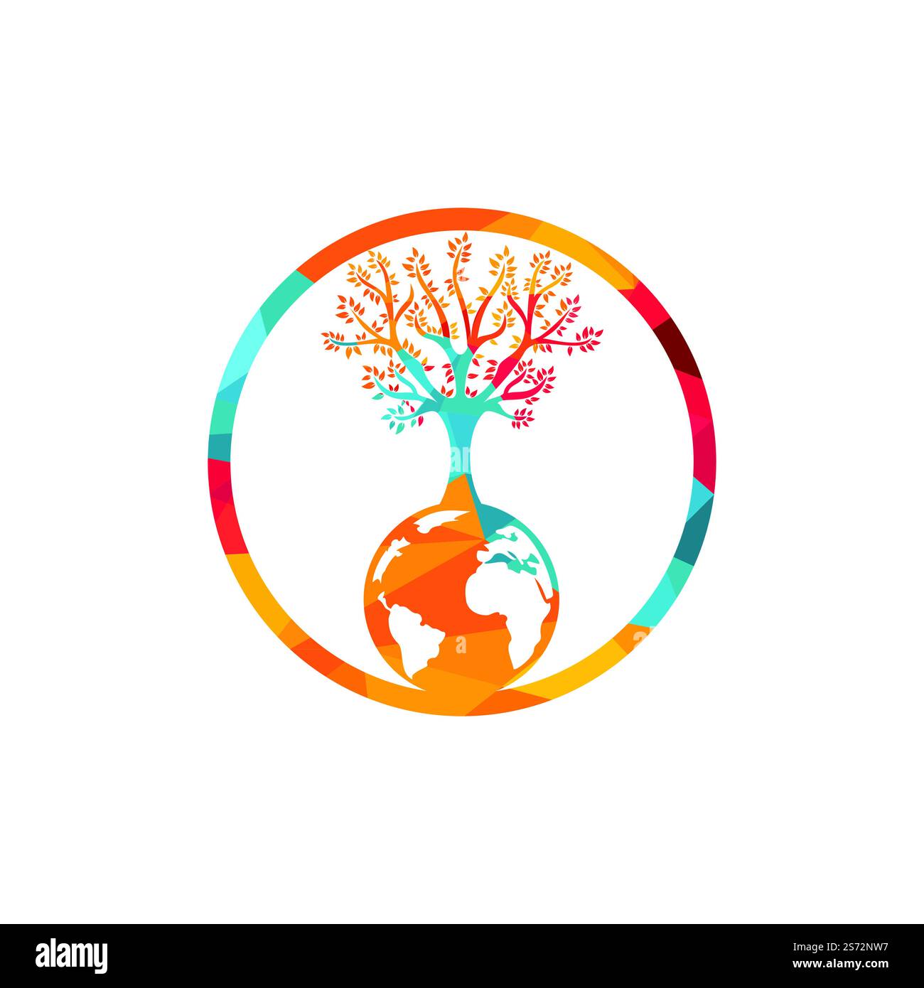 Globe tree vector logo design template. Planet and eco symbol or icon ...