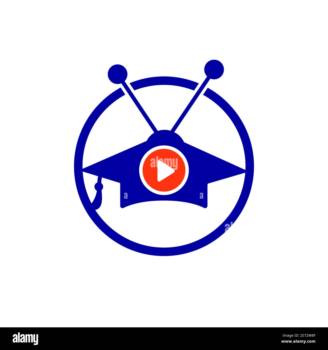Education video play vector logo design. Graduation cap and play button ...