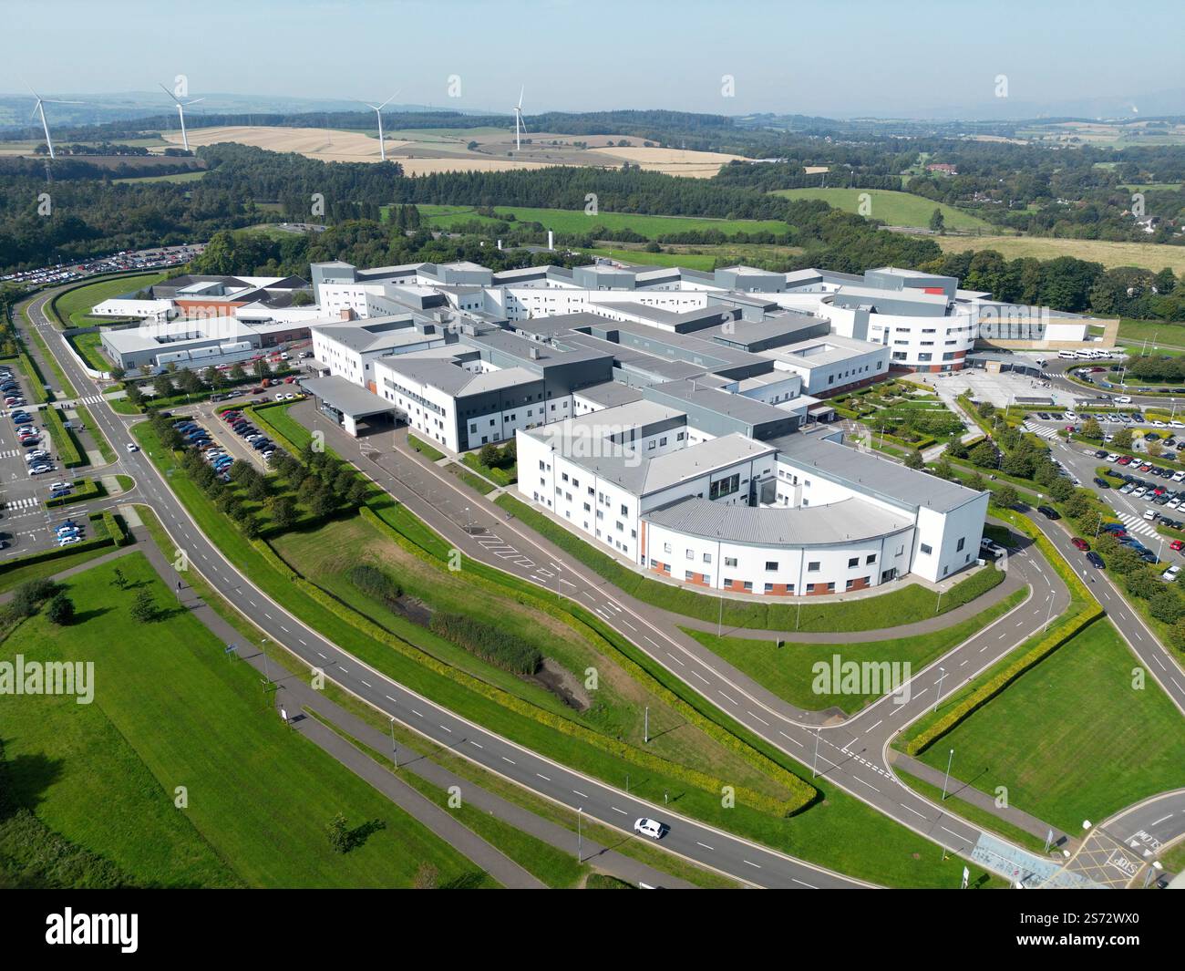 Aerial drone view of Forth Valley Royal Hospital Larbert Stock Photo ...