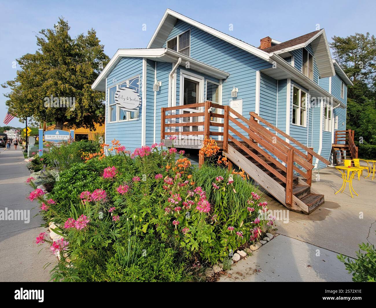Boutique, Sister Bay, Door County, Wisconsin.  One of many attractive former residences now turned into shops and boutiques. - Smartphone Captured Stock Image