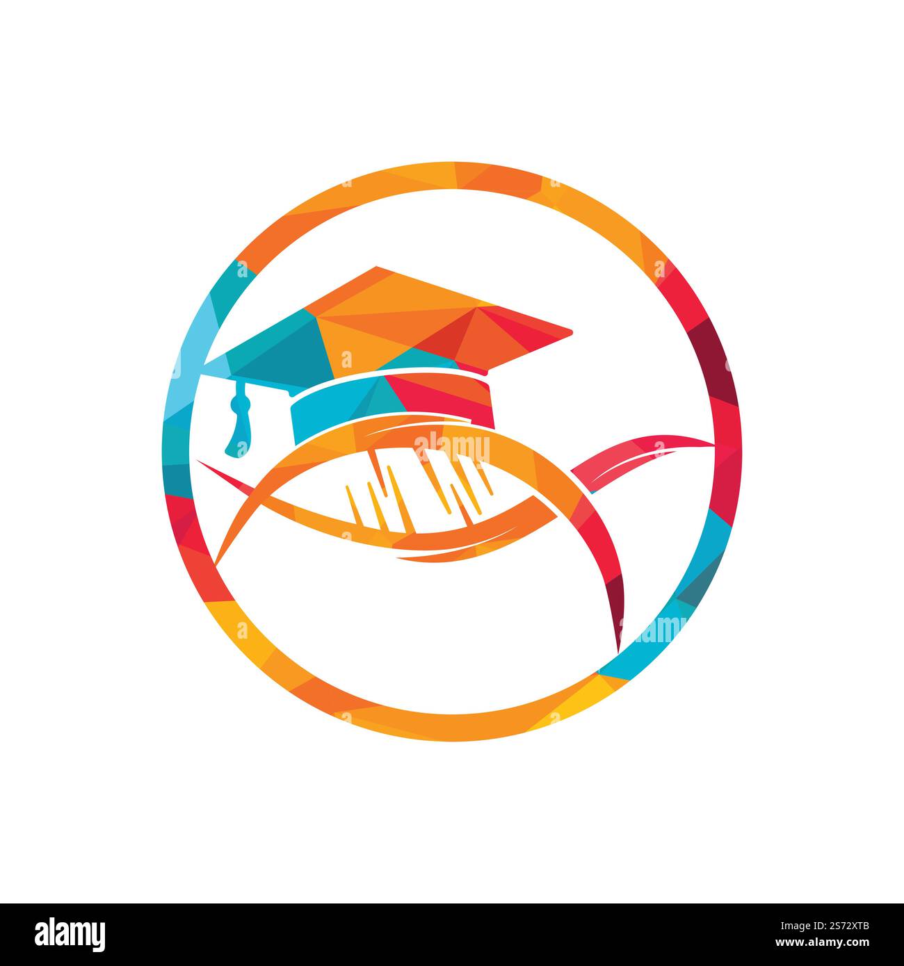 DNA graduation vector logo design. Science school vector logo concept. Stock Vector