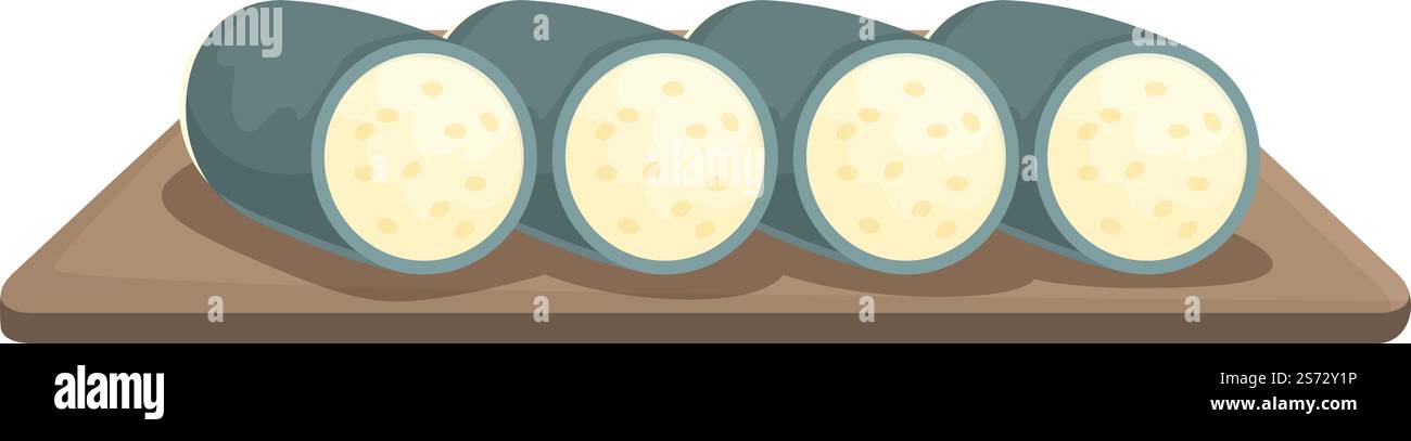 Asian tubes icon cartoon vector. Japan food. Cuisine rice. Asian tubes ...