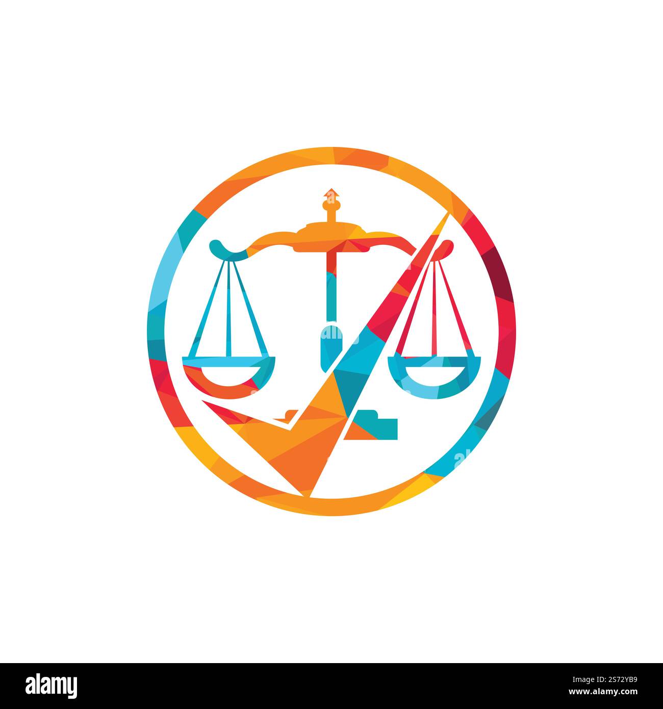 Law firm vector logo design. Law scale with check sign icon vector ...