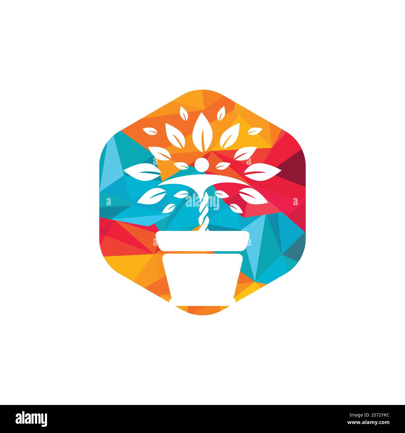 Flower pot and Human plant logo. Growth vector logo. Spa wellness logo ...