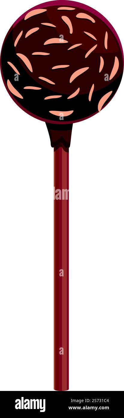 Cocoa cake pop icon cartoon vector. Candy lollipop. Sweet stick. Cocoa ...