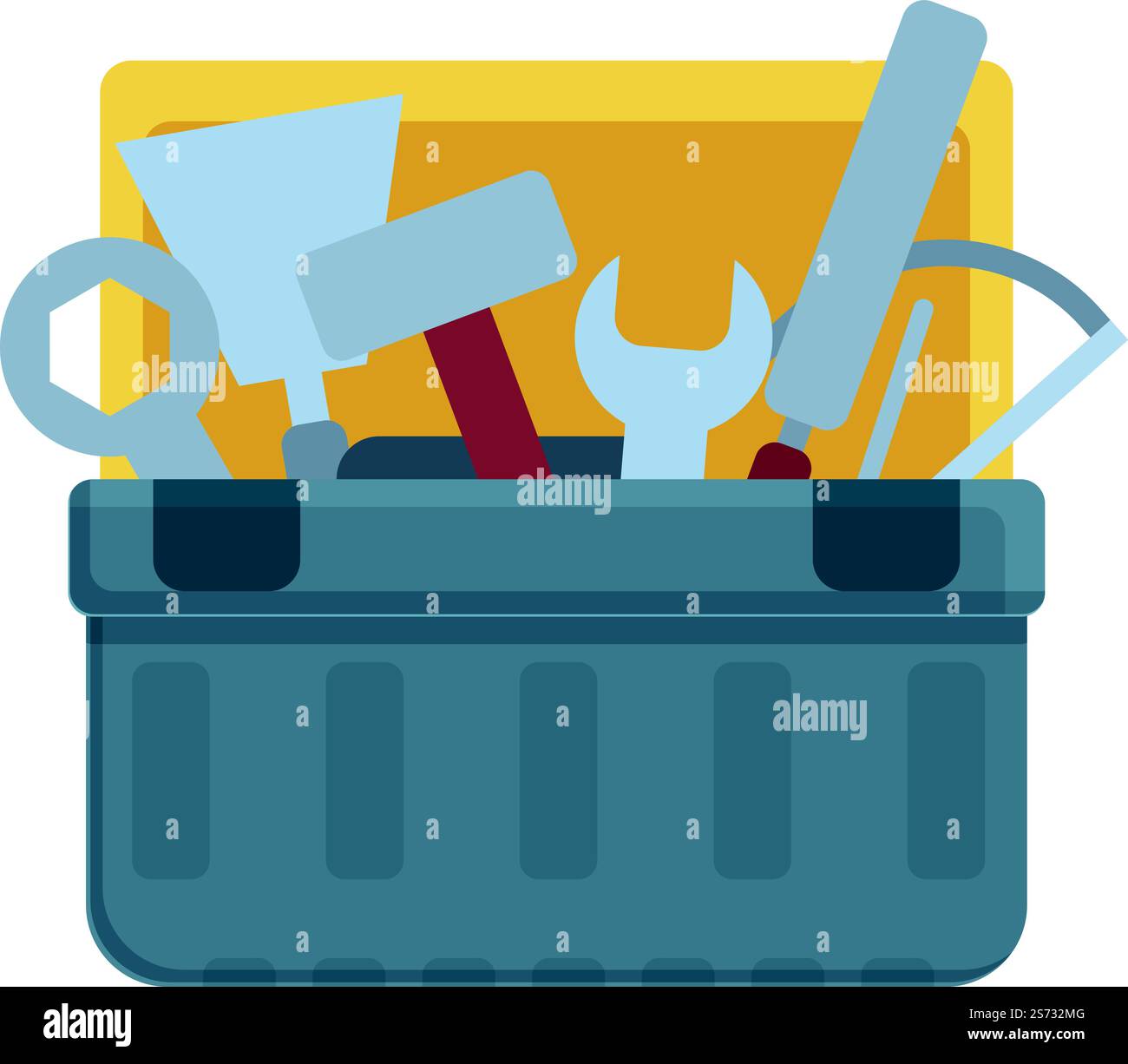 Repair box icon cartoon vector. Tool construction. Hammer kit. Repair ...