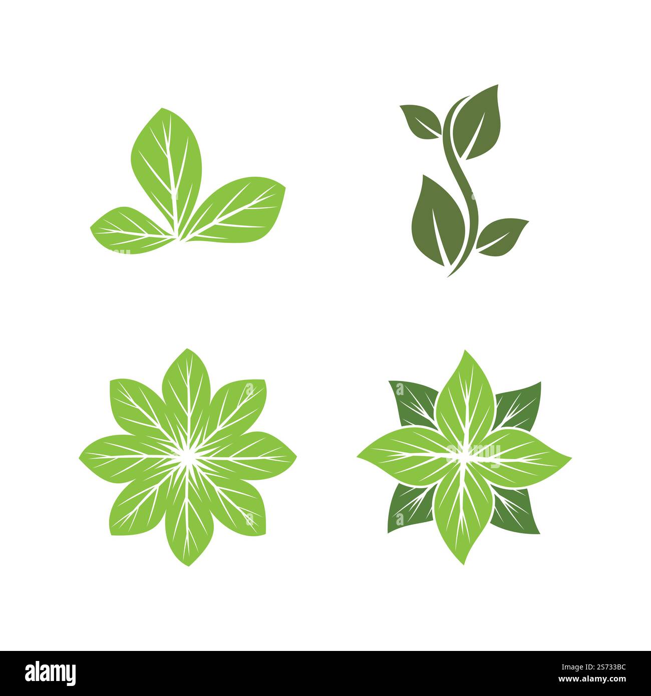 Green leaf illustration nature logo design Stock Vector Image & Art - Alamy