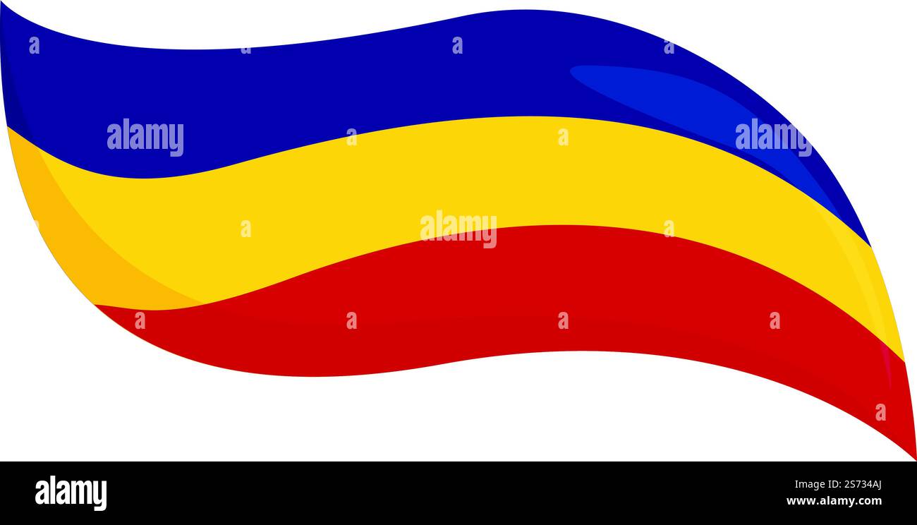 Romanian ribbon icon cartoon vector. Romanian flag. National city ...