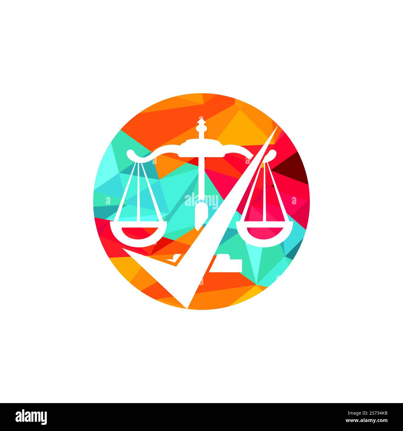 Law firm vector logo design. Law scale with check sign icon vector ...