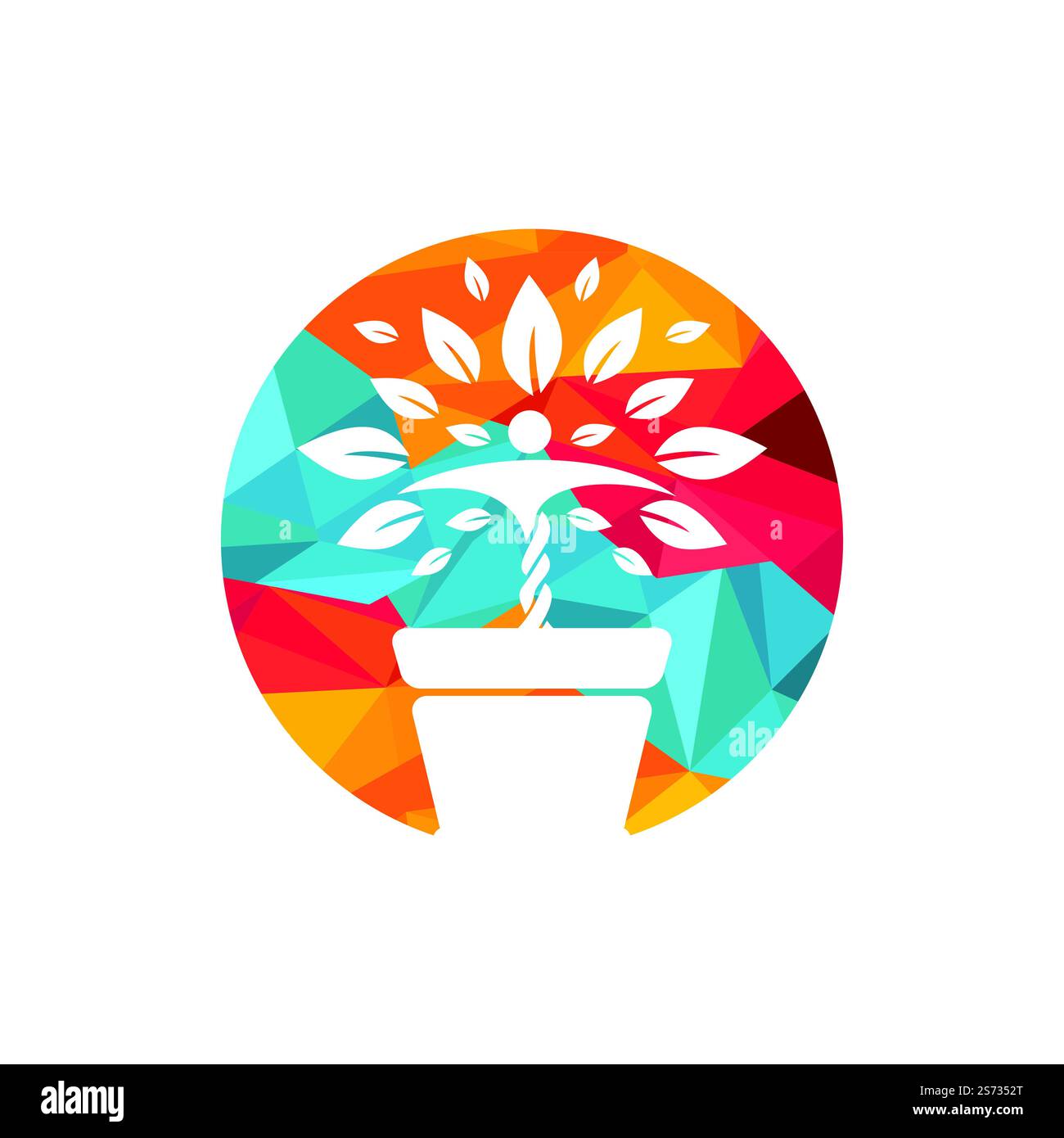 Flower pot and Human plant logo. Growth vector logo. Spa wellness logo ...