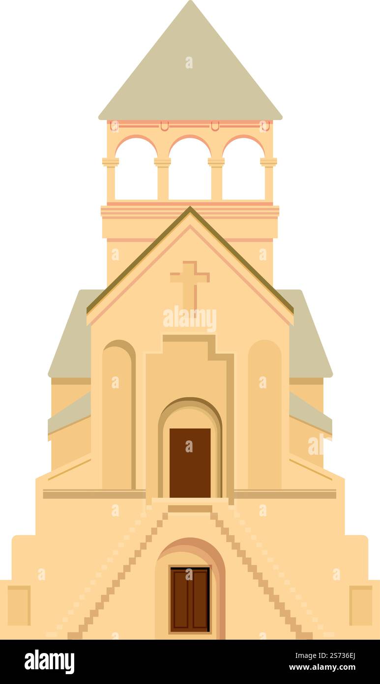 Armenia White Church Icon Cartoon Vector Sevan Travel Tourism