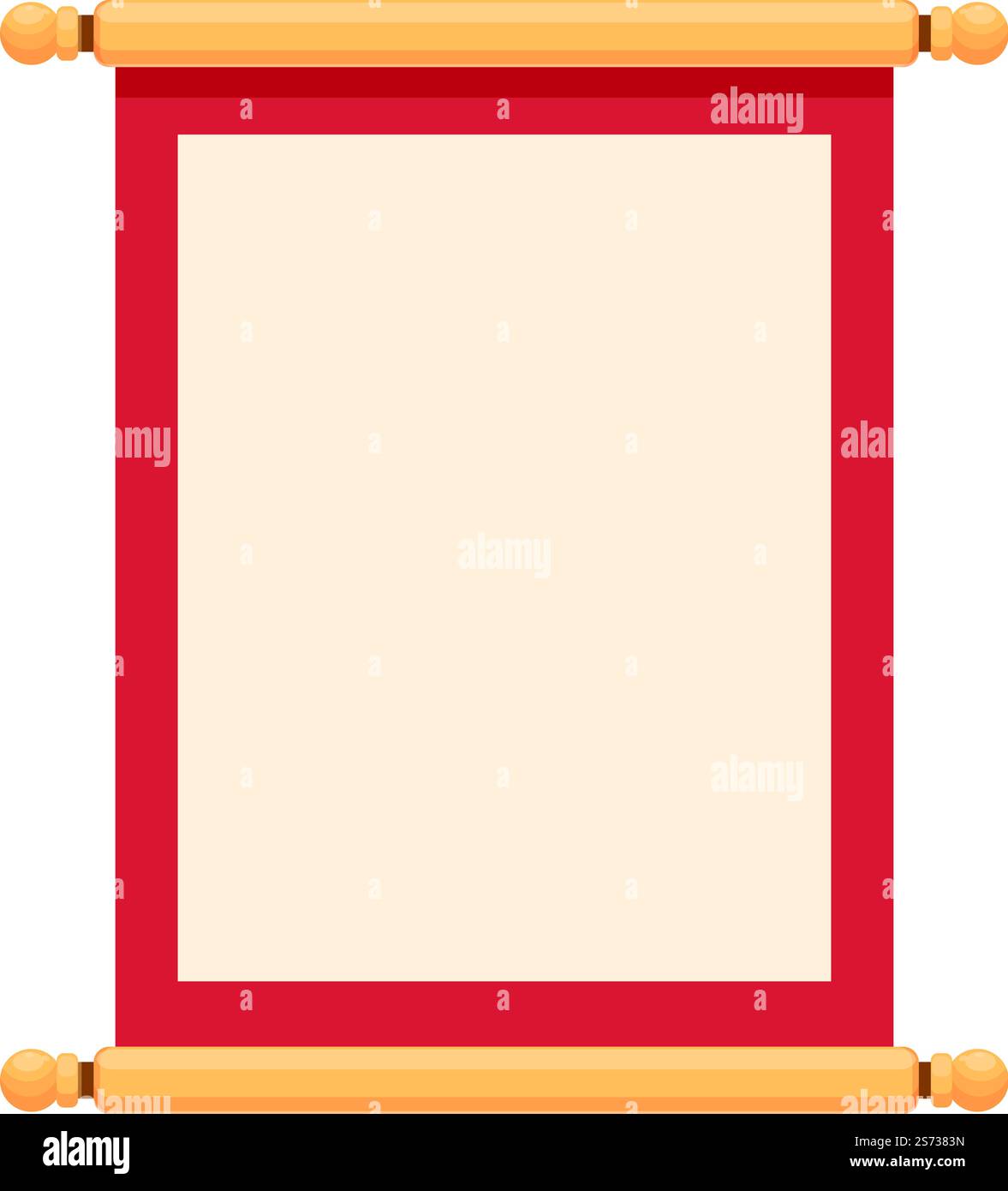 Scroll icon cartoon vector. Red gift. Lunar spring. Scroll icon cartoon ...