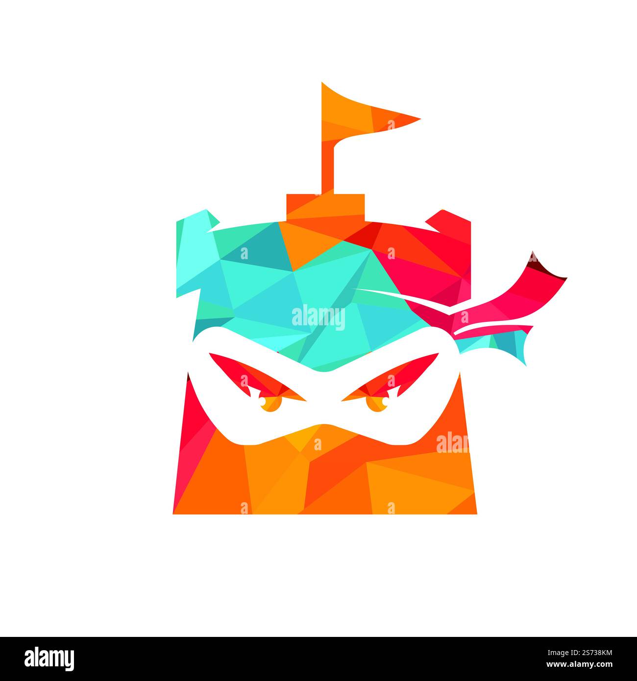 Castle ninja vector logo design template. Stock Vector