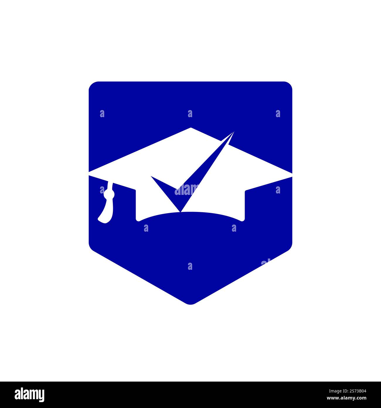 Graduation hat and check mark icon and logo design. Educational and ...