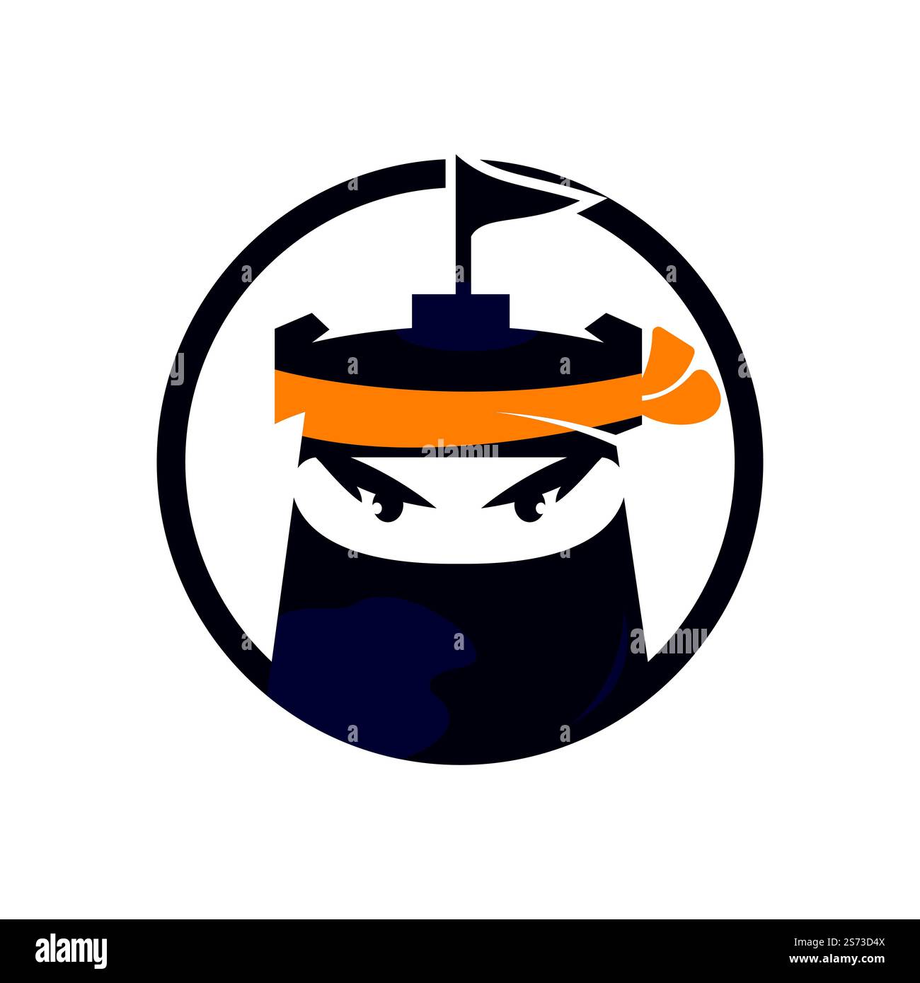 Castle ninja vector logo design template. Stock Vector