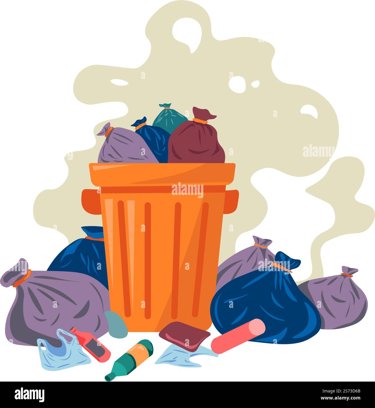 Overflowing Bin Cartoon