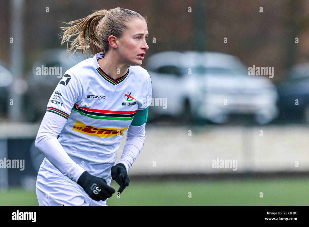 Julie Biesmans (30) of OHL scores 22 and Leuven celebrate during a